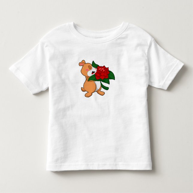 Hamster med Flower Ro T Shirt (Framsida)