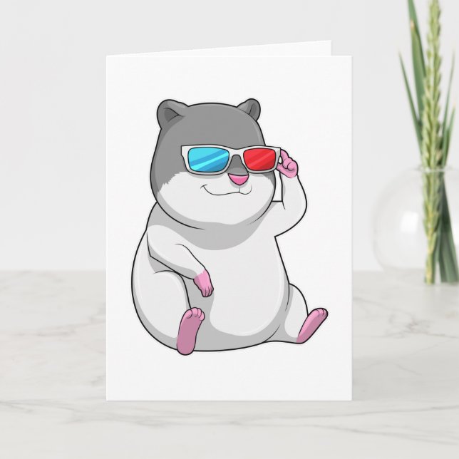 Hamster med glasögon kort (Framsida)
