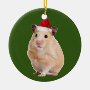 Hamster med Hat Scaft jul Julgransprydnad Keramik