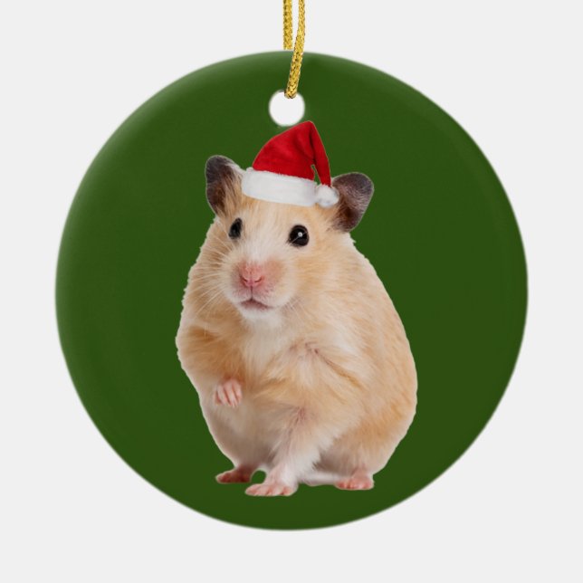 Hamster med hatt SCAft-jul Julgransprydnad Keramik (Framsidan)