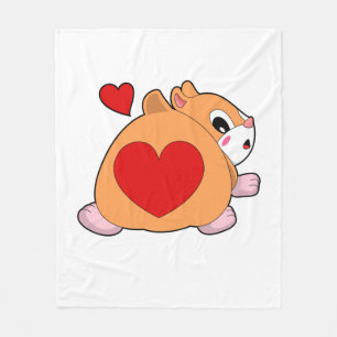 Hamster med hjärta fleecefilt