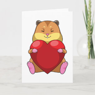 Hamster med hjärta kort