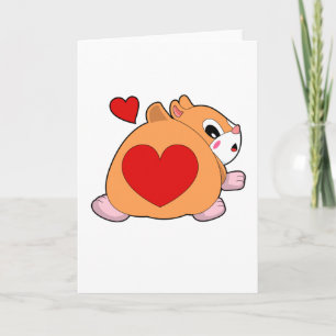 Hamster med hjärta kort