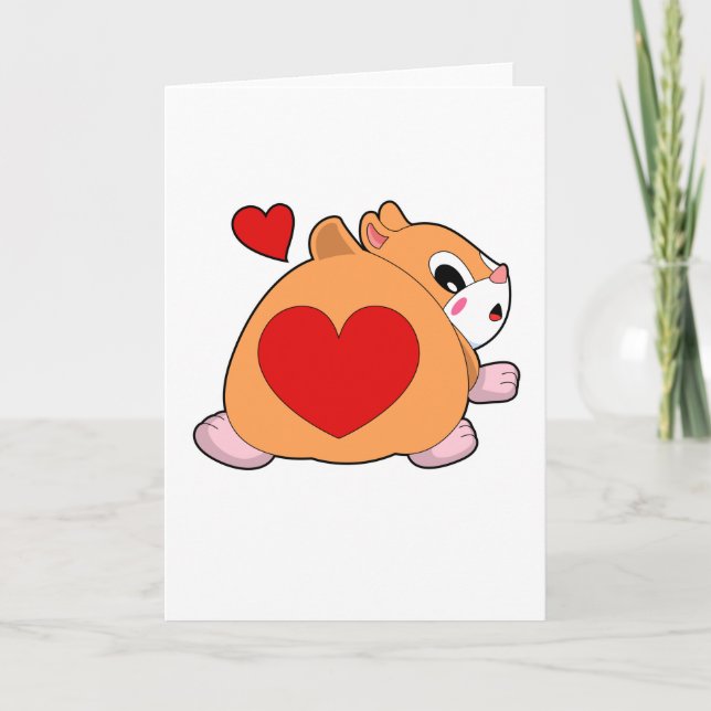 Hamster med hjärta kort (Framsida)