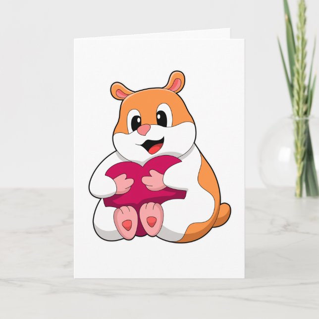 Hamster med hjärta kort (Framsida)