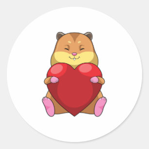 Hamster med hjärta runt klistermärke
