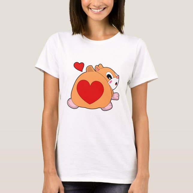 Hamster med hjärta t shirt (Framsida)