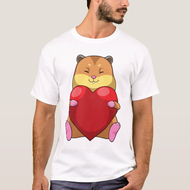 Hamster med hjärta t shirt (Framsida)