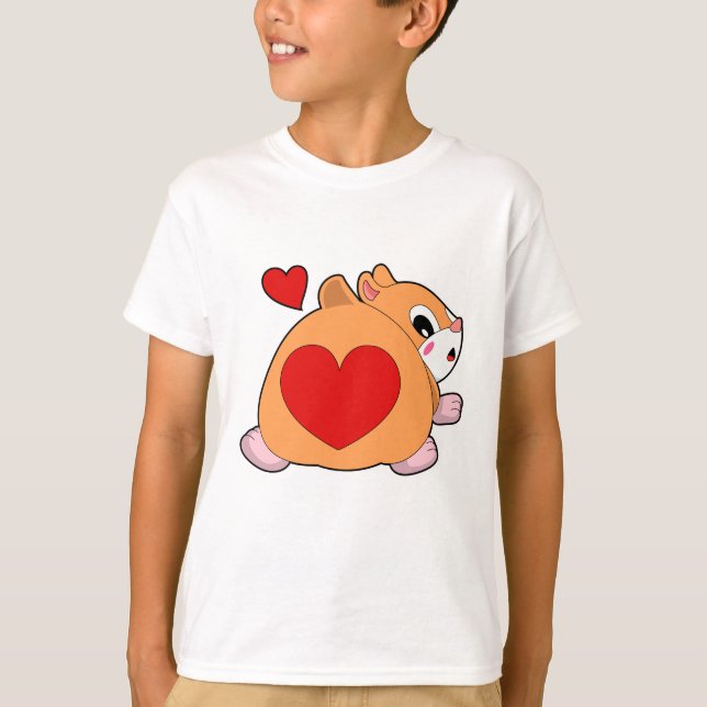 Hamster med hjärta t shirt (Framsida)