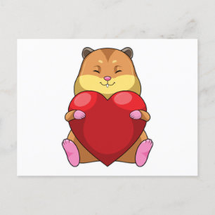 Hamster med hjärta vykort