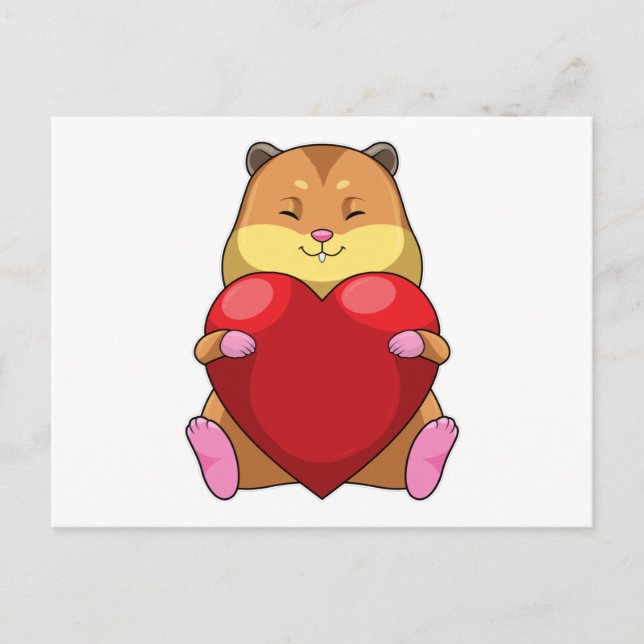 Hamster med hjärta vykort (Framsida)