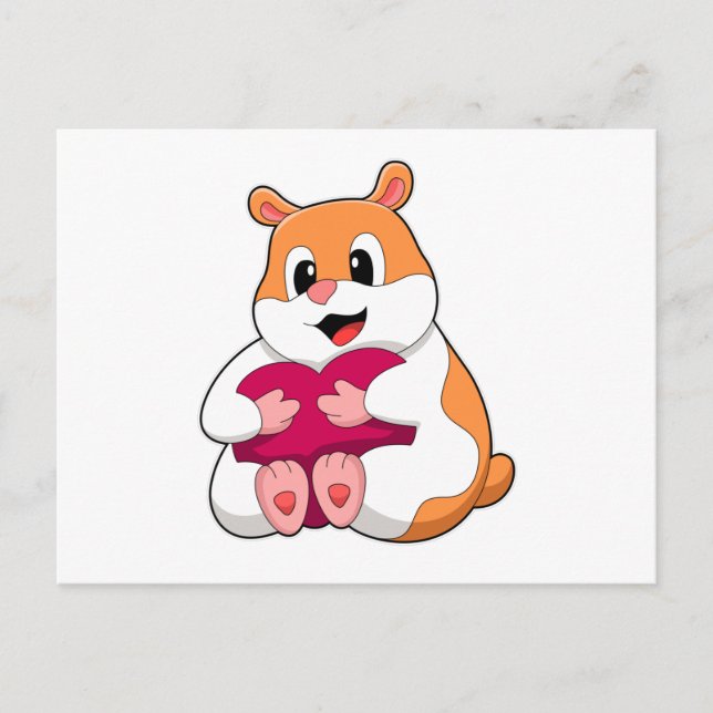 Hamster med hjärta vykort (Framsida)