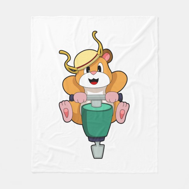 Hamster med Jackhammer Fleecefilt (Framsidan)