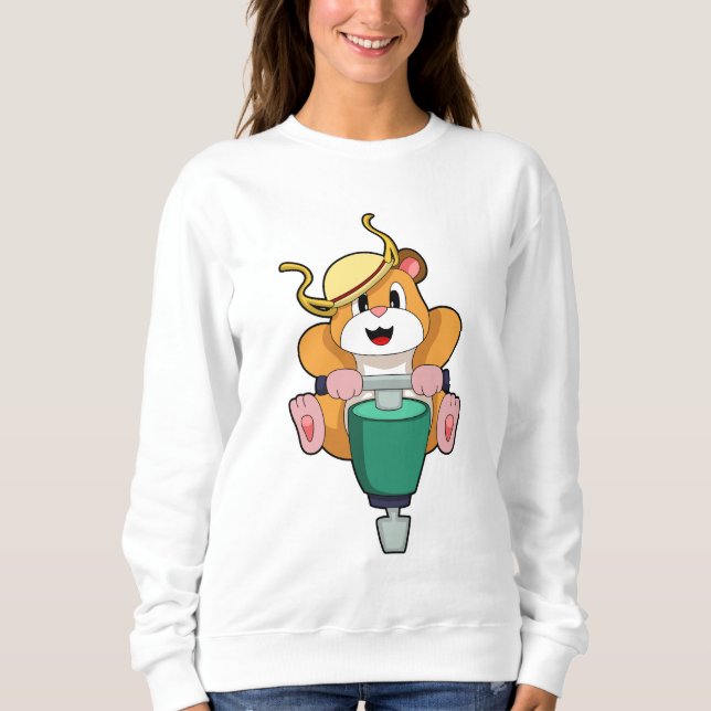 Hamster med Jackhammer T Shirt (Framsida)
