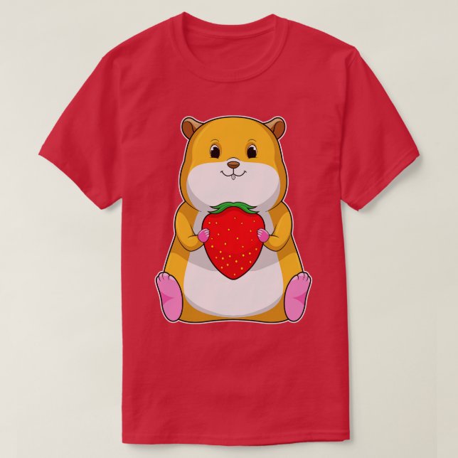 Hamster med jordberry t shirt (Design framsida)