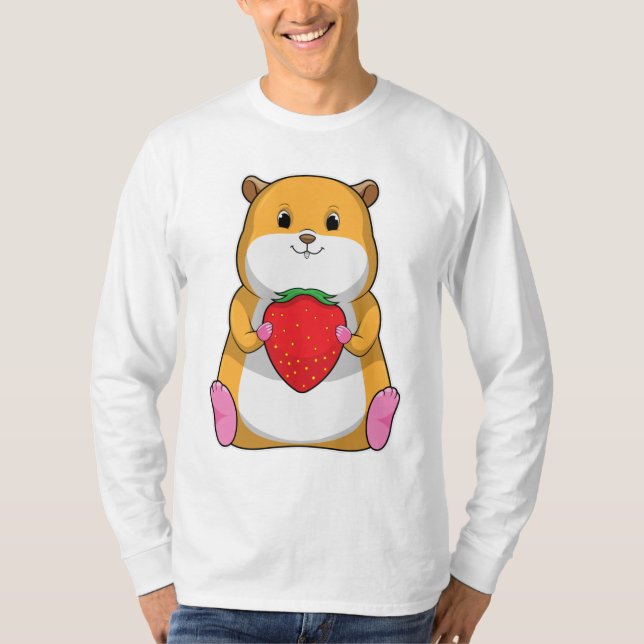 Hamster med jordberry t shirt (Framsida)