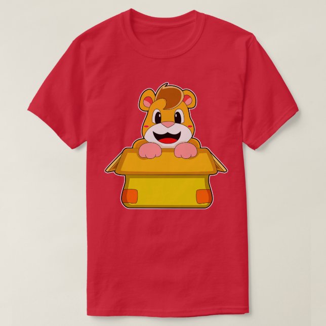 Hamster med låda t shirt (Design framsida)