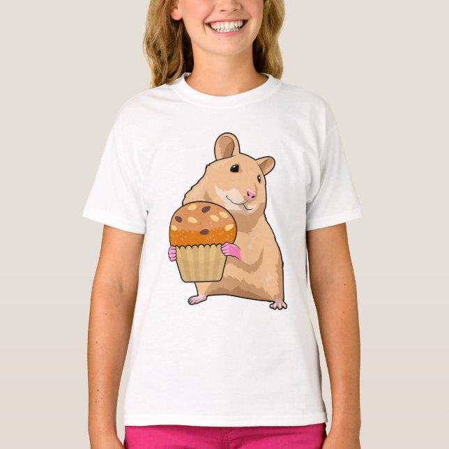 Hamster med Muffin T Shirt (Framsida)