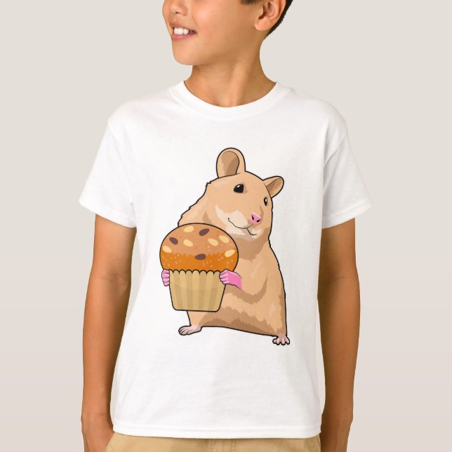 Hamster med Muffin T Shirt (Framsida)