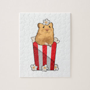 Hamster med Popcorn Pussel