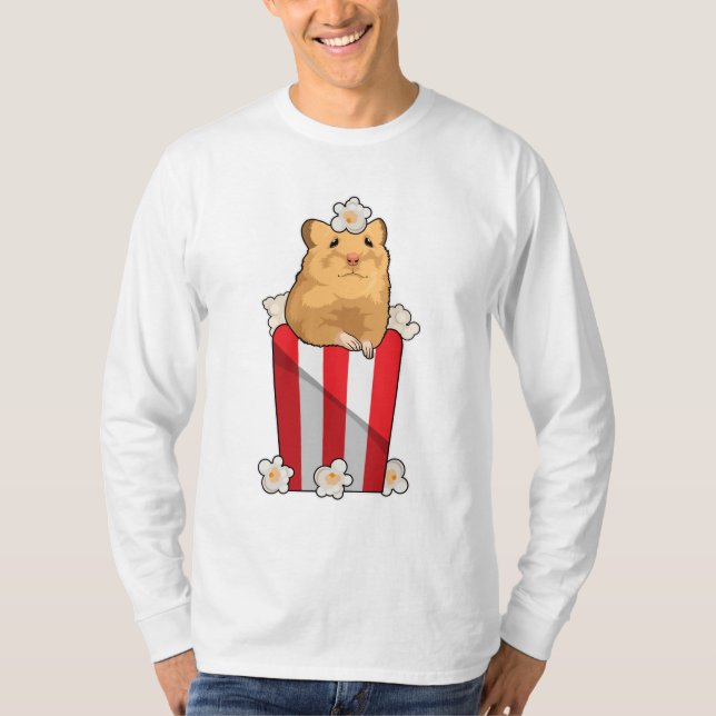 Hamster med Popcorn T Shirt (Framsida)