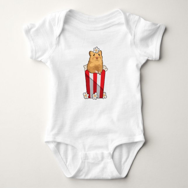 Hamster med Popcorn T Shirt (Framsida)
