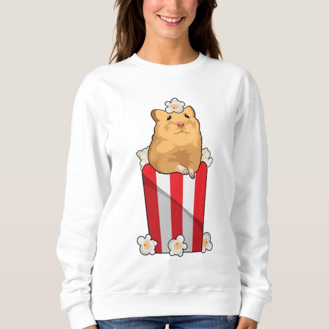 Hamster med Popcorn T Shirt (Framsida)
