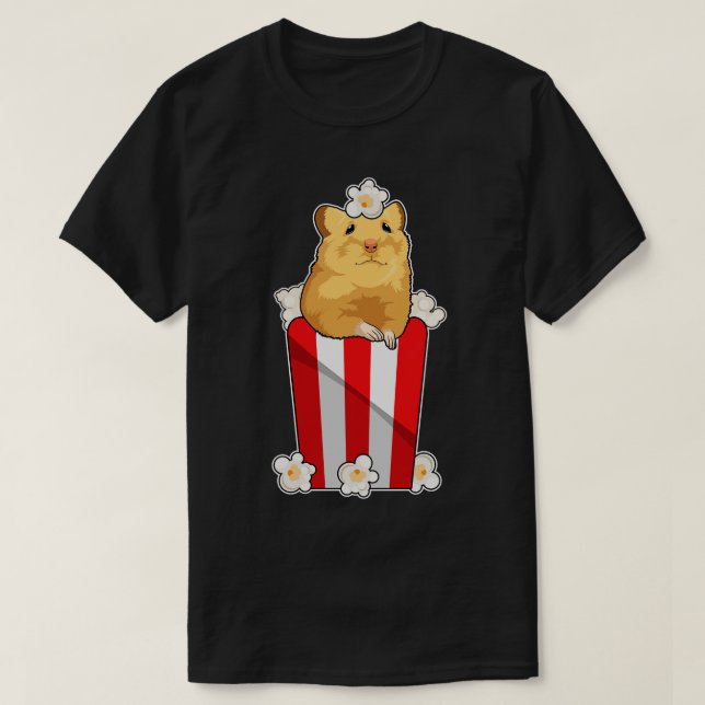 Hamster med Popcorn T Shirt (Design framsida)