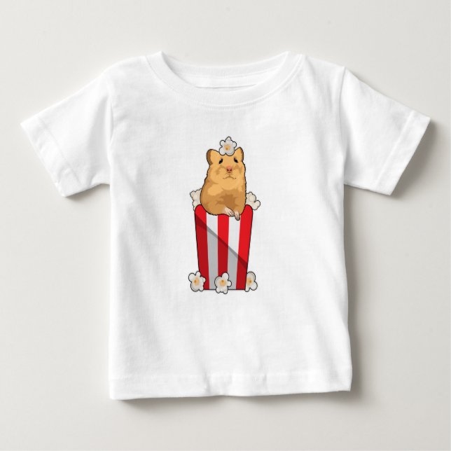 Hamster med Popcorn T Shirt (Framsida)
