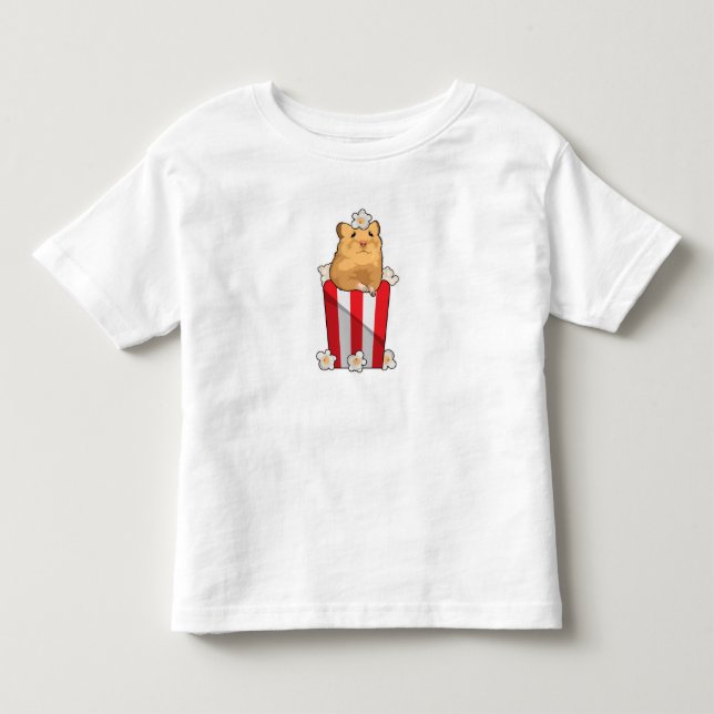 Hamster med Popcorn T Shirt (Framsida)