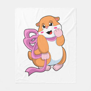 Hamster med Ribbon Fleecefilt