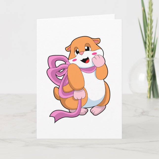Hamster med Ribbon Kort (Framsida)