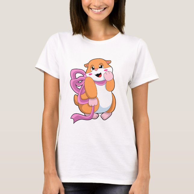 Hamster med Ribbon T Shirt (Framsida)
