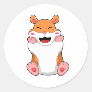 Hamster med röd Cheeks Runt Klistermärke