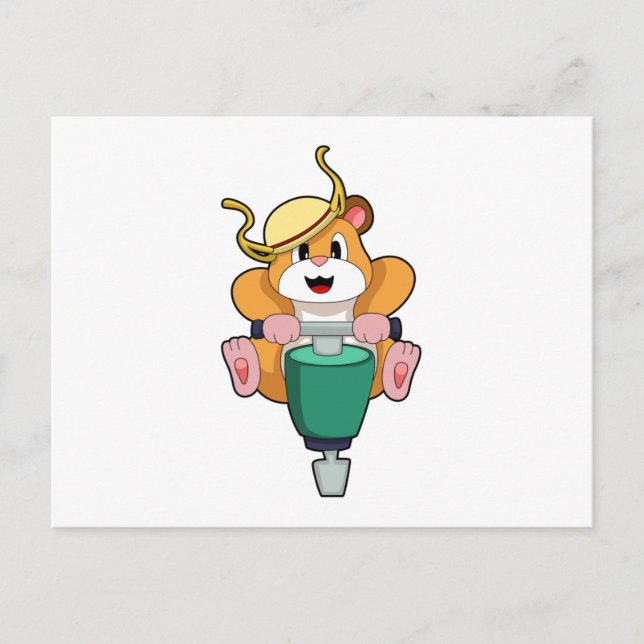 Hamster med slägga vykort (Framsida)