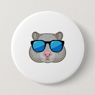 Hamster med solglasögon knapp
