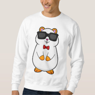 Hamster med solglasögon och Bow slips Lång Ärmad Tröja