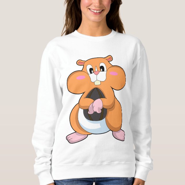 Hamster med valnöt t shirt (Framsida)