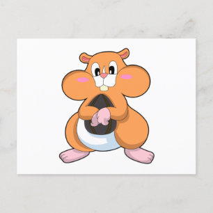 Hamster med valnöt vykort