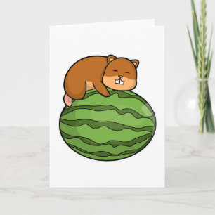 Hamster med vattenmelon kort
