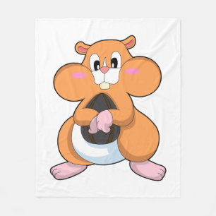 Hamster med Walnut Fleecefilt