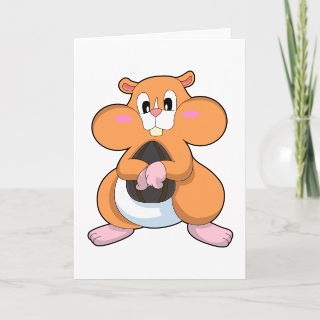 Hamster med Walnut Kort (Framsida)