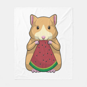 Hamster med Watermelon Fleecefilt