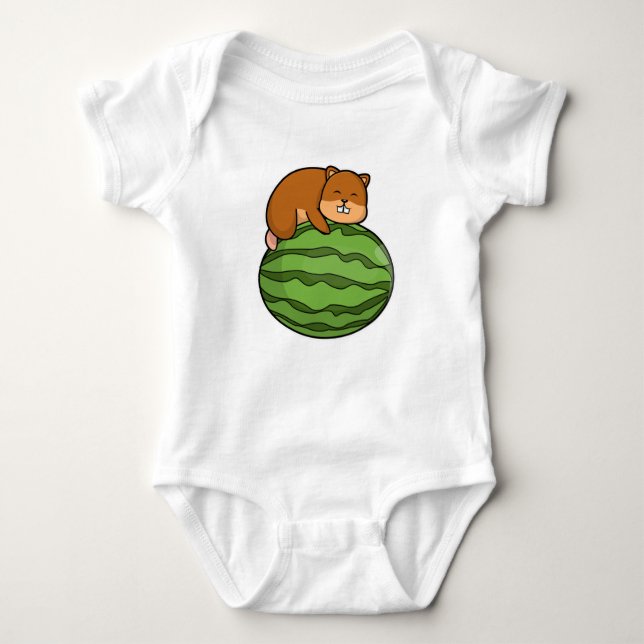 Hamster med Watermelon T Shirt (Framsida)
