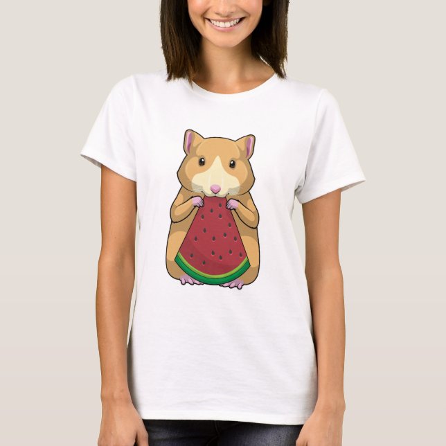Hamster med Watermelon T Shirt (Framsida)