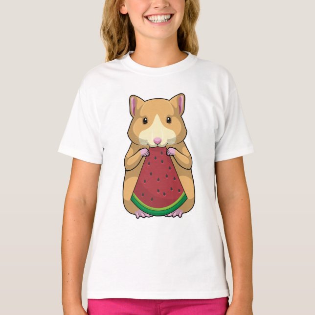 Hamster med Watermelon T Shirt (Framsida)