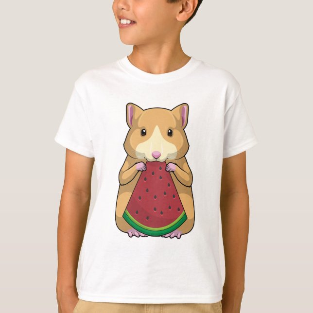 Hamster med Watermelon T Shirt (Framsida)