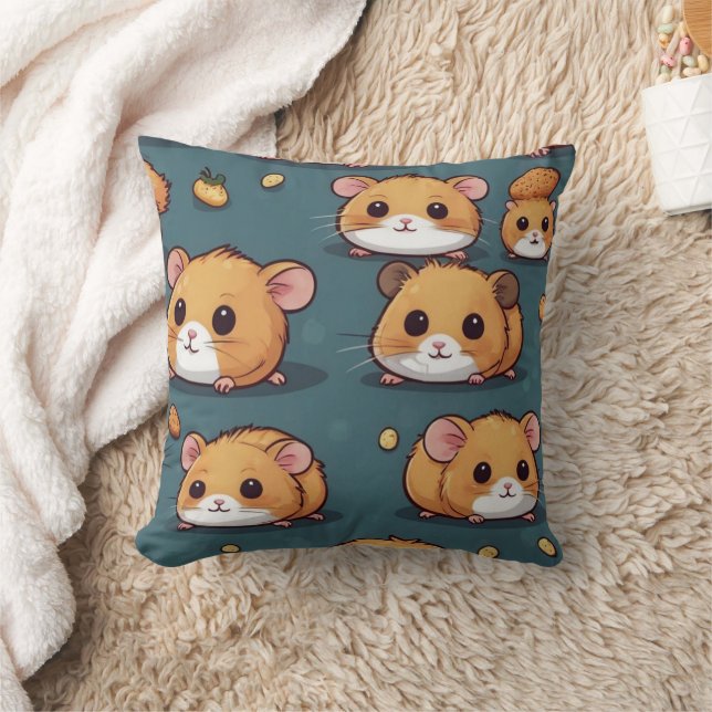 Hamster Mönster Skriv ut Kudde (Filt)