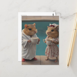 Hamster Morgon vid Bassäng Vykort