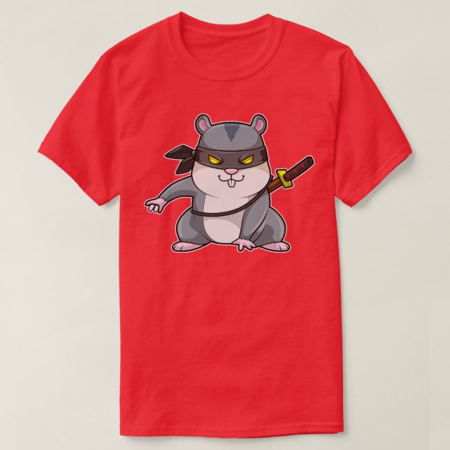 Hamster Ninja Martial Arts T Shirt (Design framsida)